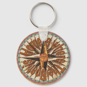 Home is where the boat is, Nautical Sea Shipping Keychain