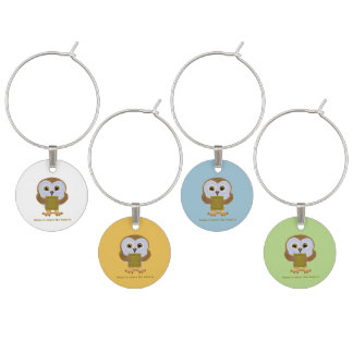 Home is where the book is wine charm