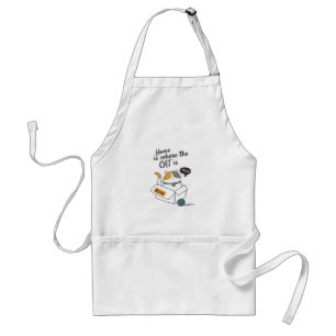 home is where the cat is adult apron