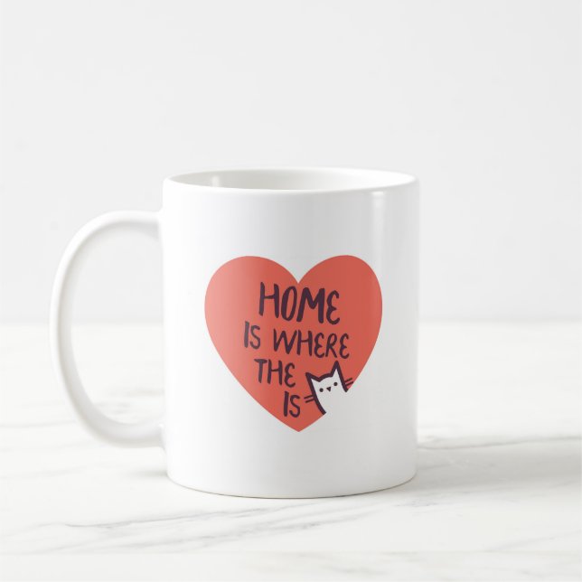 Home is where the cat is coffee mug (Left)