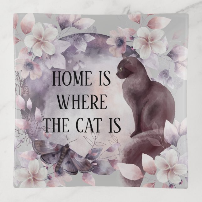 Home is Where the Cat is Gift Trinket Tray (Front)