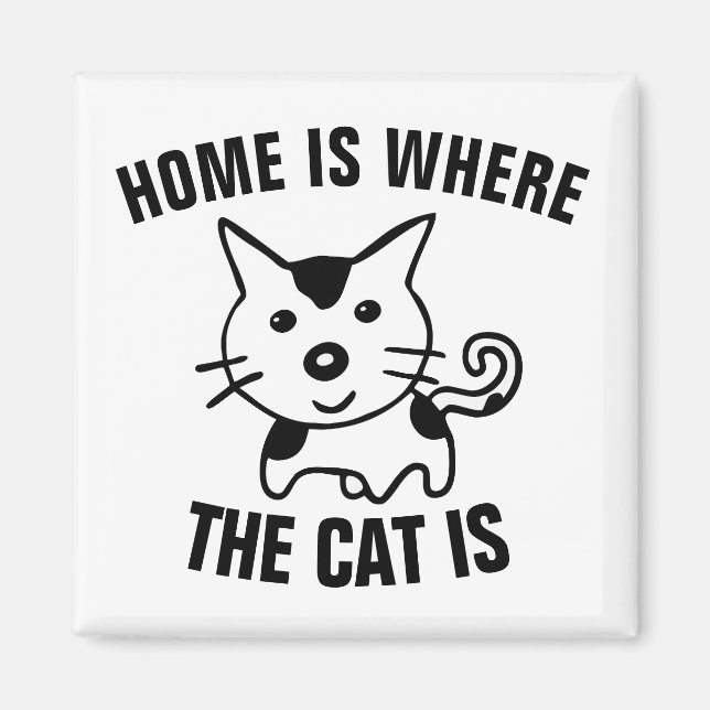 HOME IS WHERE THE CAT IS KITCHEN FRIDGE MAGNETS (Front)