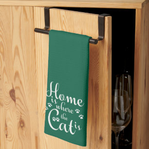 Home is where the Cat is little Paws Kitchen Towel
