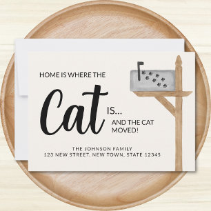 Home is Where The Cat Is We Have Moved Cat Moving Announcement