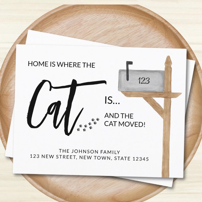 Home is Where The Cat Is We've Moved Cat Moving  Announcement Postcard (Creator Uploaded)