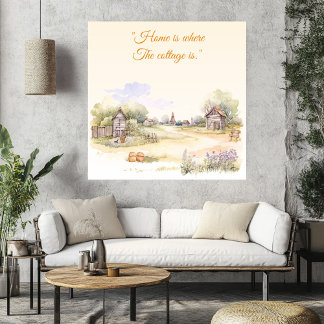 "Home is where The Cottage Is" Rustic Wildflowers Poster
