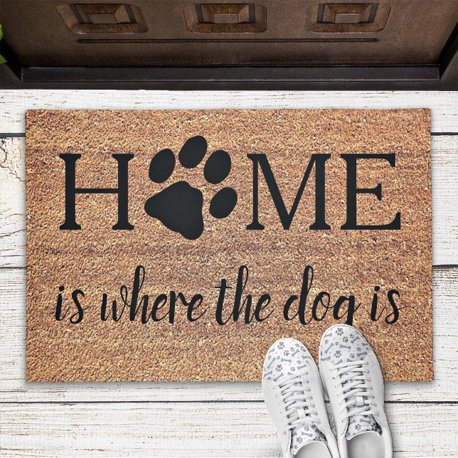 Home Is Where The Dog Is Coir Doormat (Creator Uploaded)