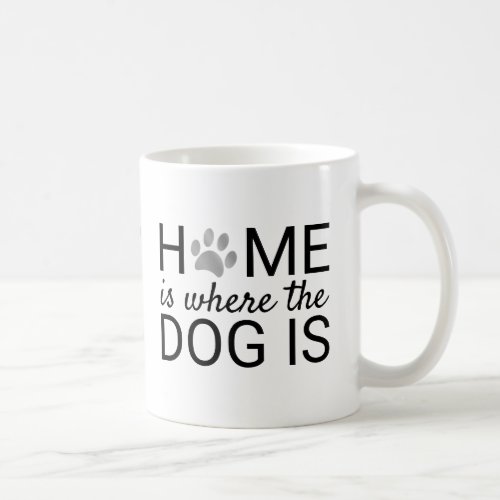 Home Is Where The Dog Is Silver Foil Paw Prints Coffee Mug