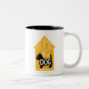 Home Is Where The Dog Is Two-Tone Coffee Mug