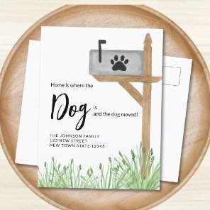 Home is Where The Dog Is We've Moved Dog Moving  Announcement Postcard