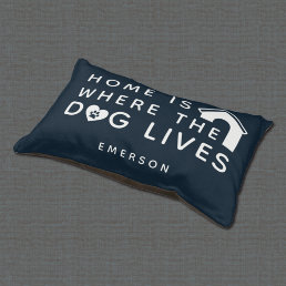 Home is Where the Dog Lives Monogram Name Pet Bed