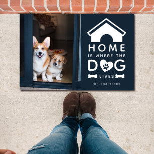 Home is Where the Dog Lives Name Doormat