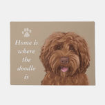 Home Is Where The Doodle Is Doormat at Zazzle