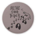 Home is Where the Goat is Hoofprints  Ceramic Knob