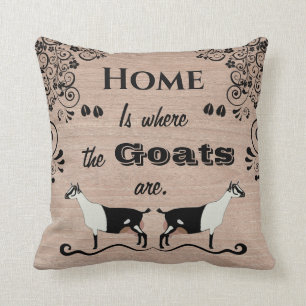 Home is where the Goats are - Alpine Dairy Goat Throw Pillow
