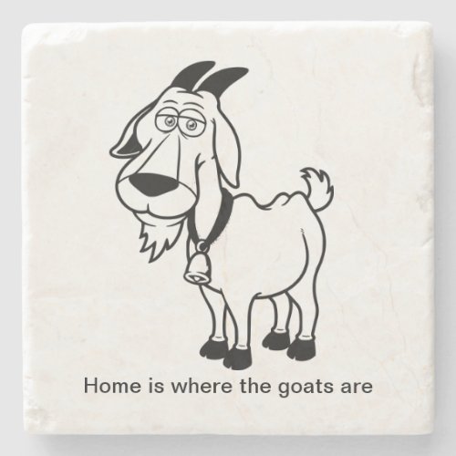 Home is where the goats are stone coaster