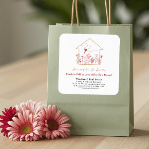 Home is Where the Heart Fall in Love? Realtor Square Sticker
