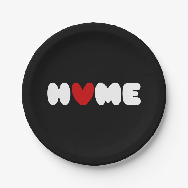 Home Is Where The Heart Is Bumper Sticker Paper Plates (Front)