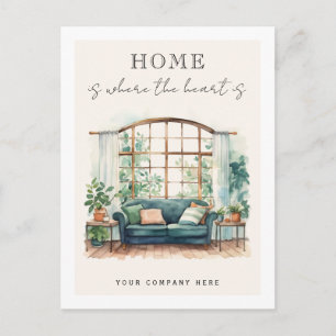 Home is Where the Heart is Cozy Realty Postcard