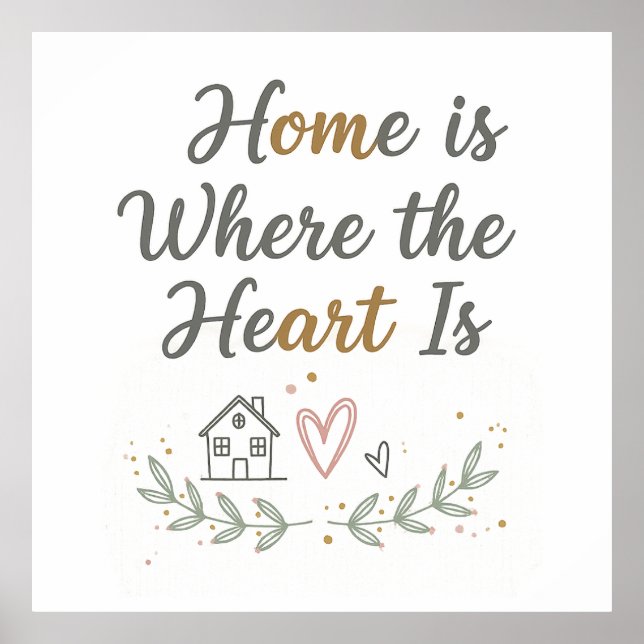 Home Is Where the Heart Is – Cozy Wall Art Quote (Front)