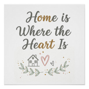 Home Is Where the Heart Is – Cozy Wall Art Quote