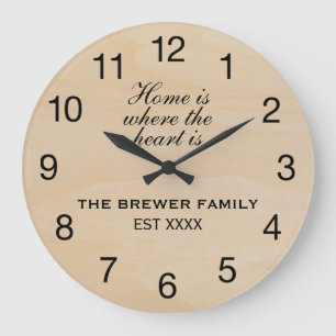 Home Is Where The Heart Is Family Name Clock