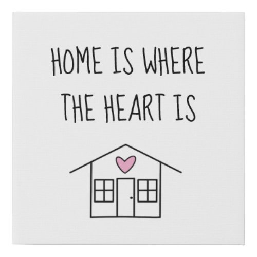 Home Is Where the Heart Is Faux Canvas Print