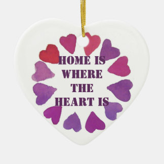 home is where the heart is heart pendent ceramic ornament