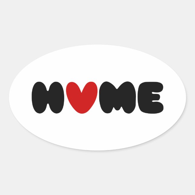 Home Is Where The Heart Is Oval Sticker (Front)