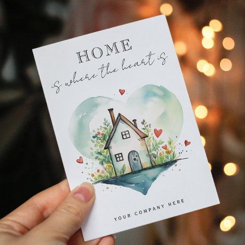 Home is Where the Heart is Promotional Realty Holiday Postcard