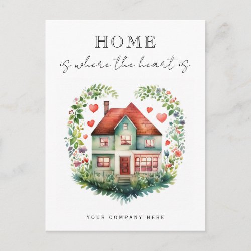 Home is Where the Heart is Real Estate Postcard