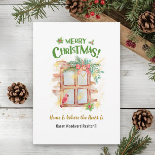 Home Is Where the Heart Is Realtor Budget Custom Holiday Card