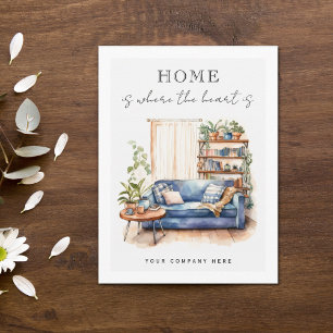 Home is Where the Heart is Realty Farming Postcard