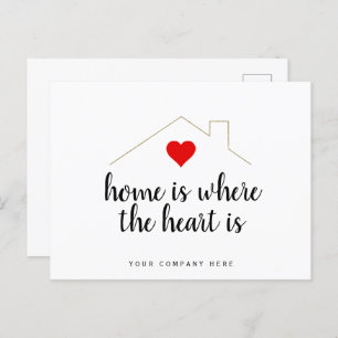 Home is Where the Heart is Realty Marketing  Postcard