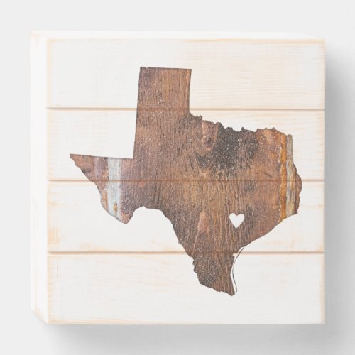 Home is where the heart is rustic wood Texas Wooden Box Sign