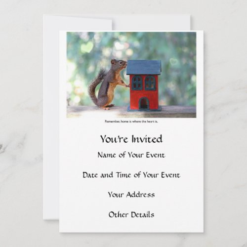 Home is Where the Heart Is Squirrel Invitation