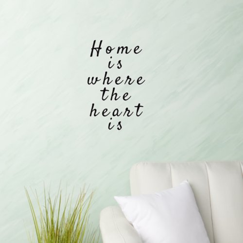 Home is where the heart is typography wall decal 