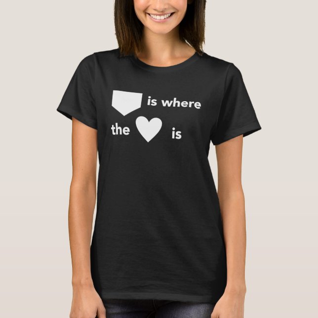 Home Is Where The Heart Is Valentines Day Baseball T-Shirt (Front)