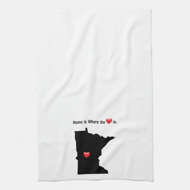 Home is Where the Heart MINNESOTA Kitchen Towel (Vertical)