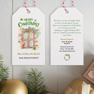 Home Is Where the Heart Realtor Christmas Pop By Gift Tags