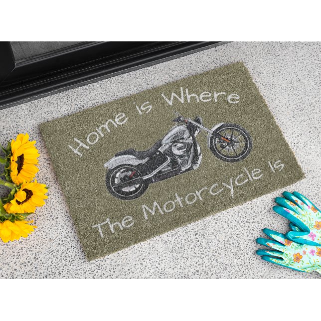 Home is Where the Motorcycle Is Door Welcome Mat (Home is Where the Motorcycle is Welcome Doormat)