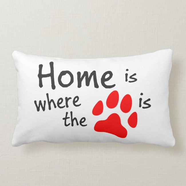 Home is where the paw print is Lumbar Pillow