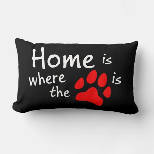 Home is where the paw print is Lumbar Pillow