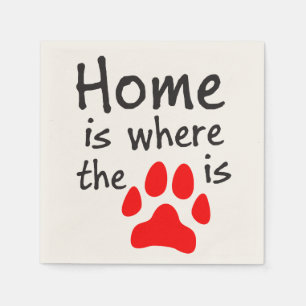 Home is where the paw print is napkins