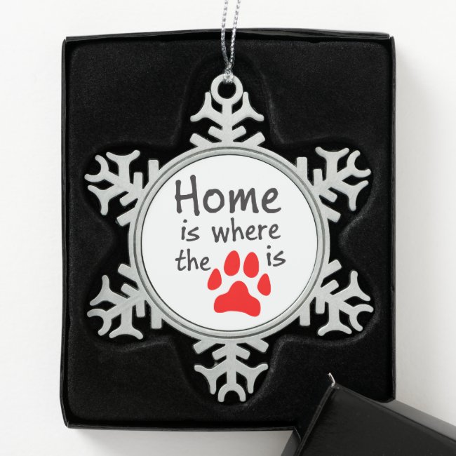 Home is where the paw print is Ornament