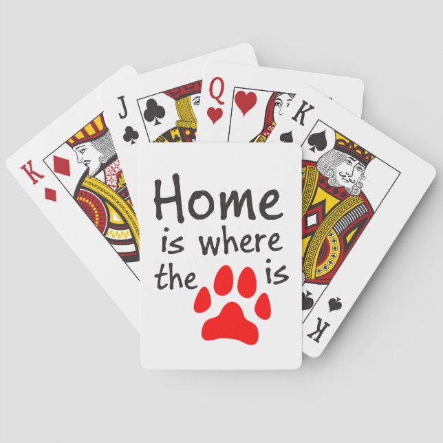 Home is where the paw print is poker cards (Back)