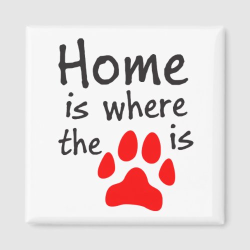 Home is where the paw print is Sqaure Magnet