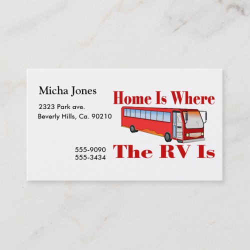 Home Is Where The RV Is Business Card