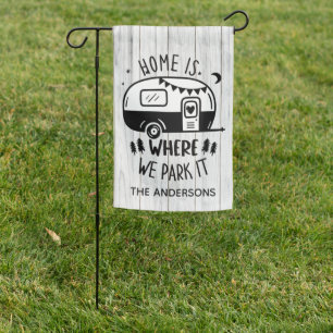 Home is Where We Park It Camper RV Garden Flag