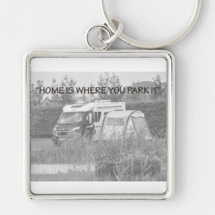 "Home is where you park it" key chain